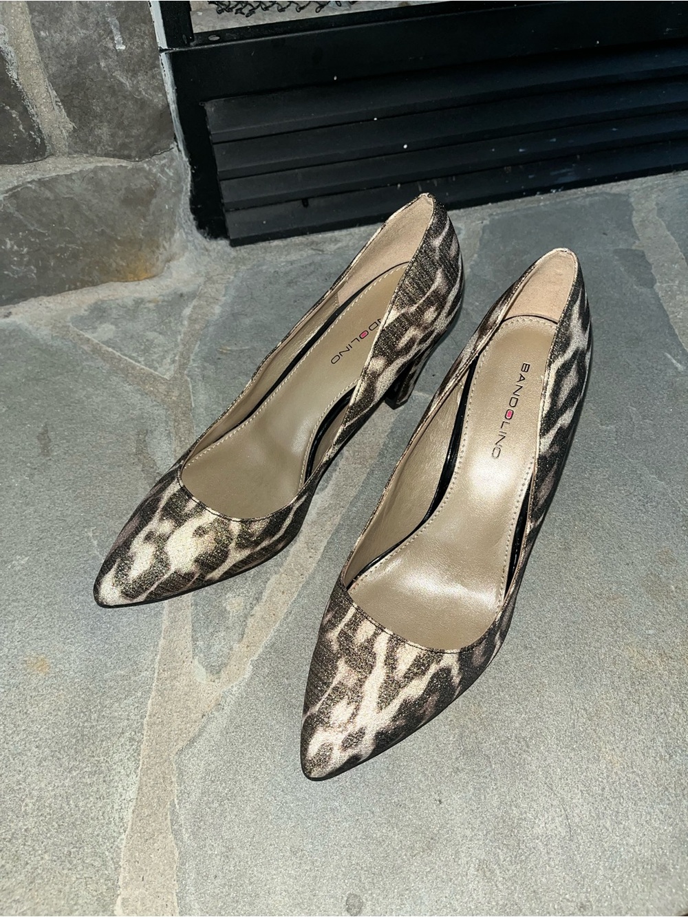 Bandolino Leopard-Print Pointed Toe Pumps in Brown and Black
